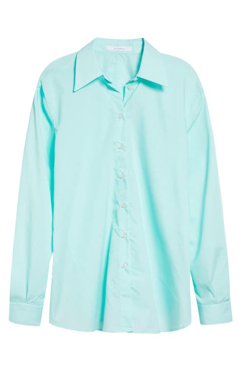 Lifted Shoulders Button-Up Shirt