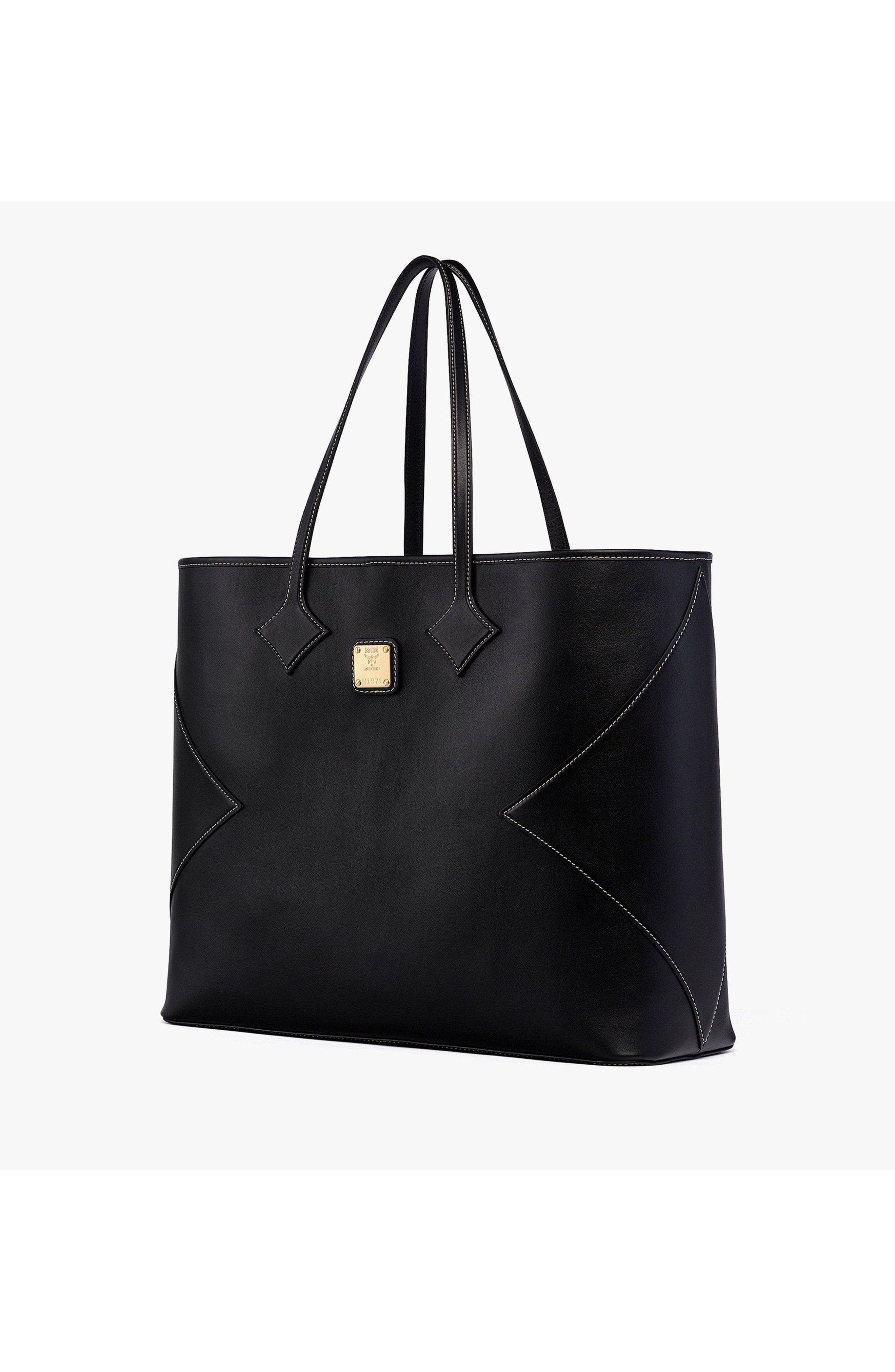 X-Large Dia Shopper in Calfskin, Alternate, color, Black