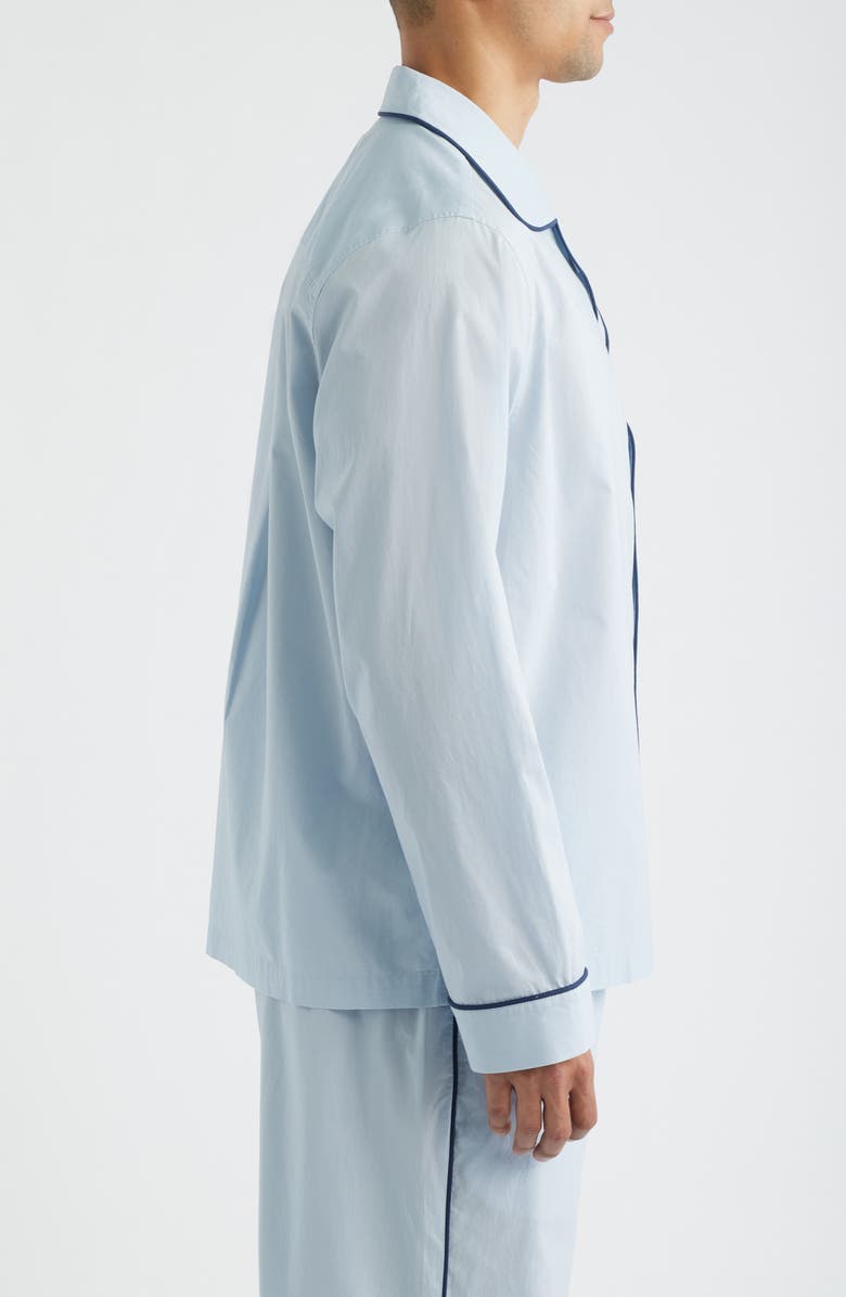 Lunya Piped Airy Cotton Pajama Shirt, Alternate, color,