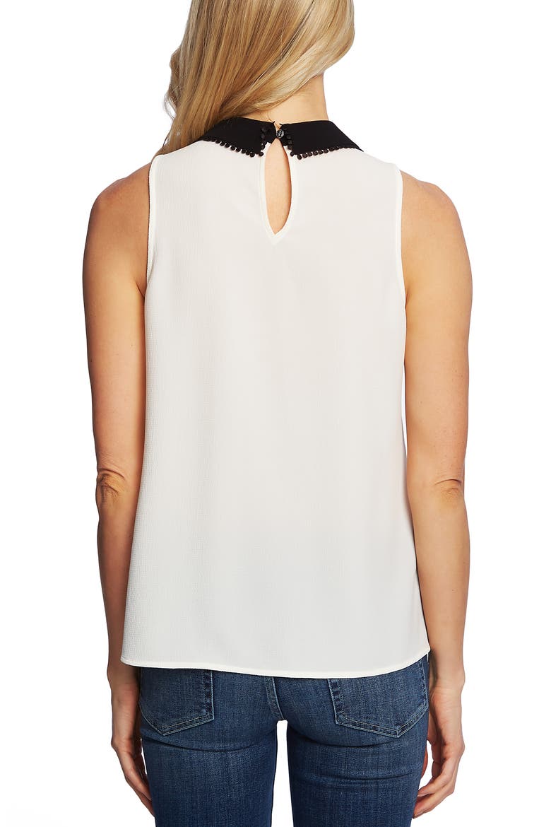 Collared Sleeveless Top, Alternate, color, SOFT ECRU