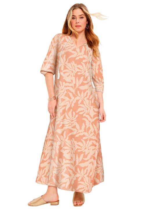 June + Vie Boho Maxi Dress In Brown
