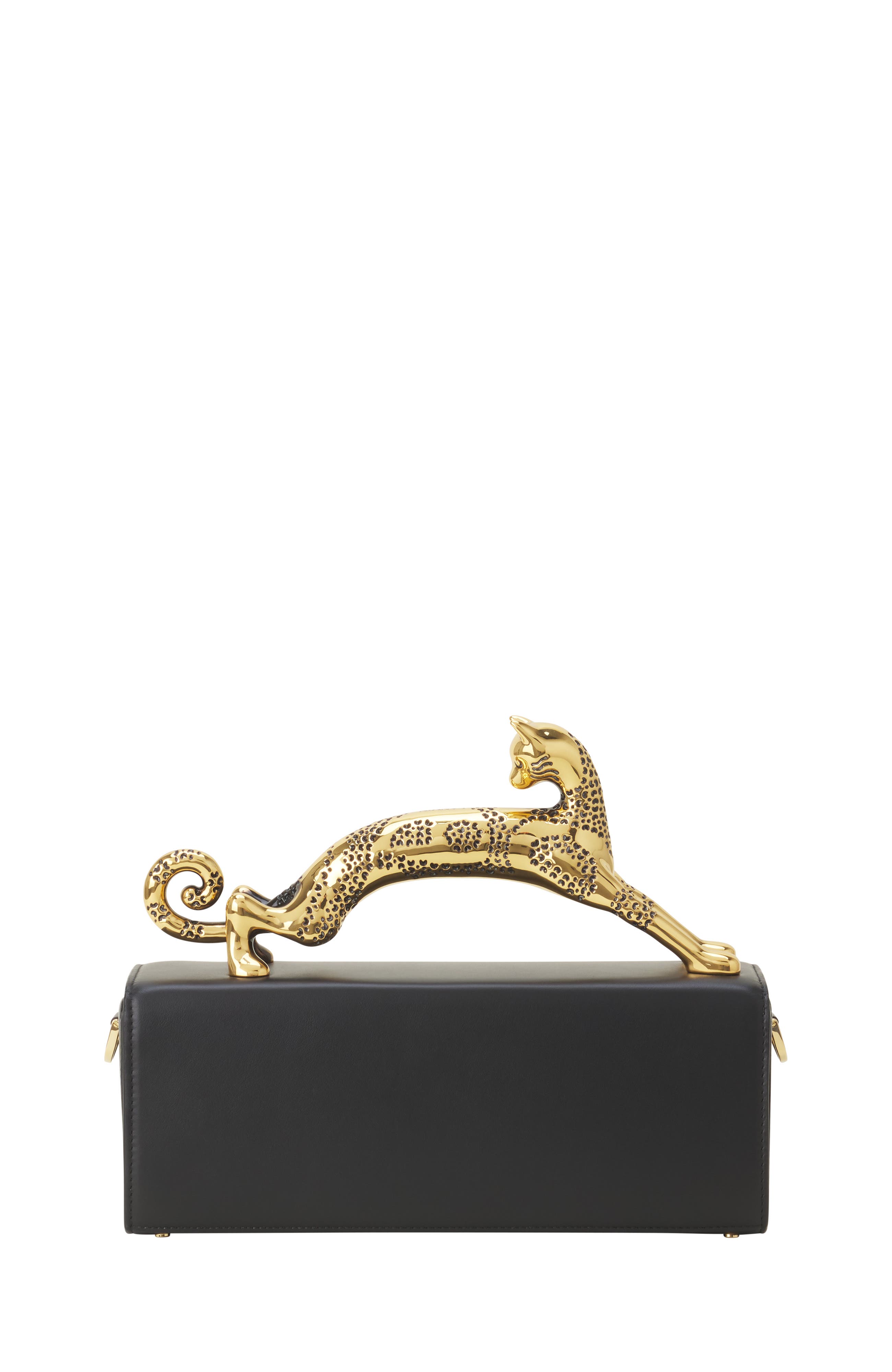 Pencil Cat Bag In Leather, Alternate, color, Black