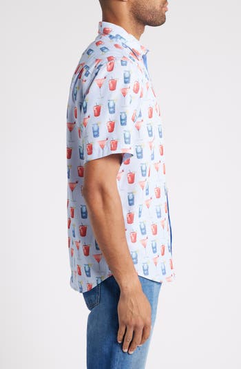 Coconut Point Red, White and Cheers IslandZone<sup>®</sup> Short Sleeve Button-Up Shirt