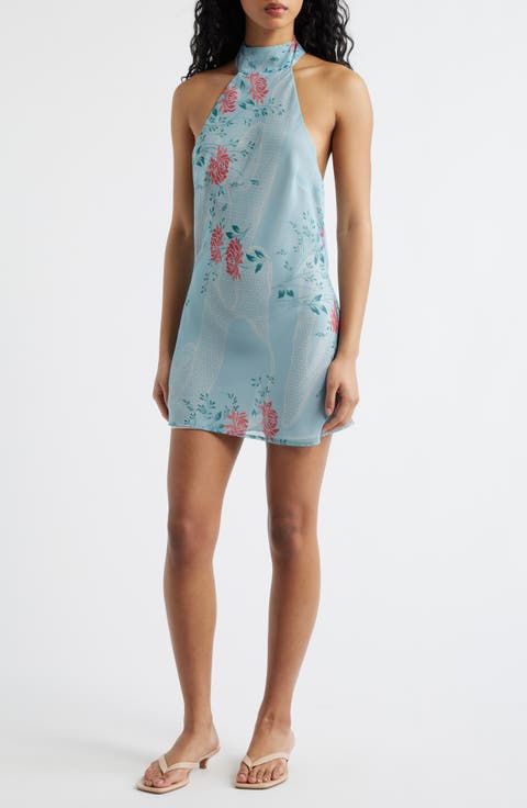 Piper Flower Halter Neck Minidress