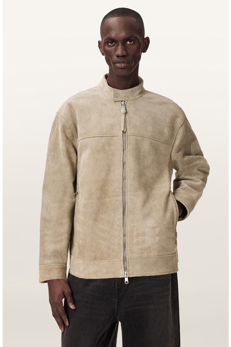 Felix Suede Racer Jacket, Alternate, color, DUNE BROWN