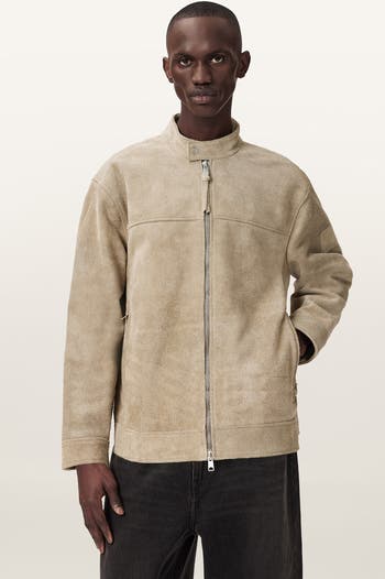 AllSaints Felix Suede Racer Jacket | Nordstrom