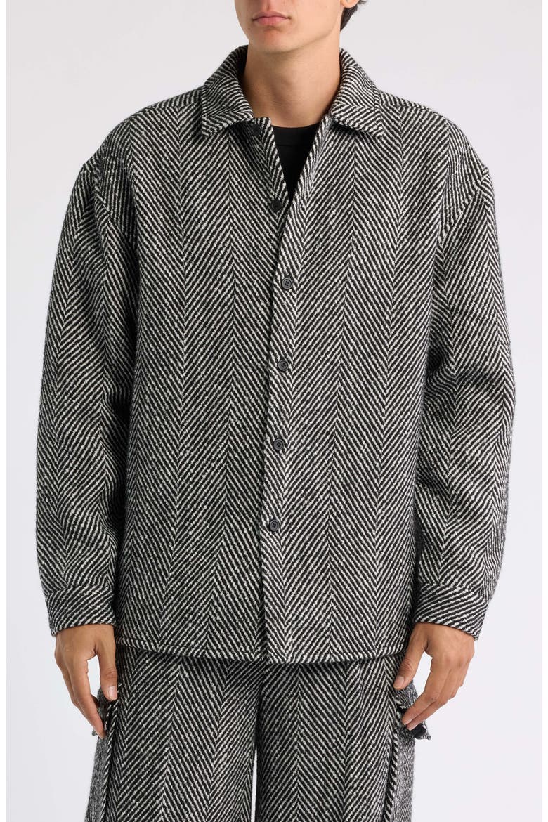Herringbone Over Shirt, Alternate, color, BLACK