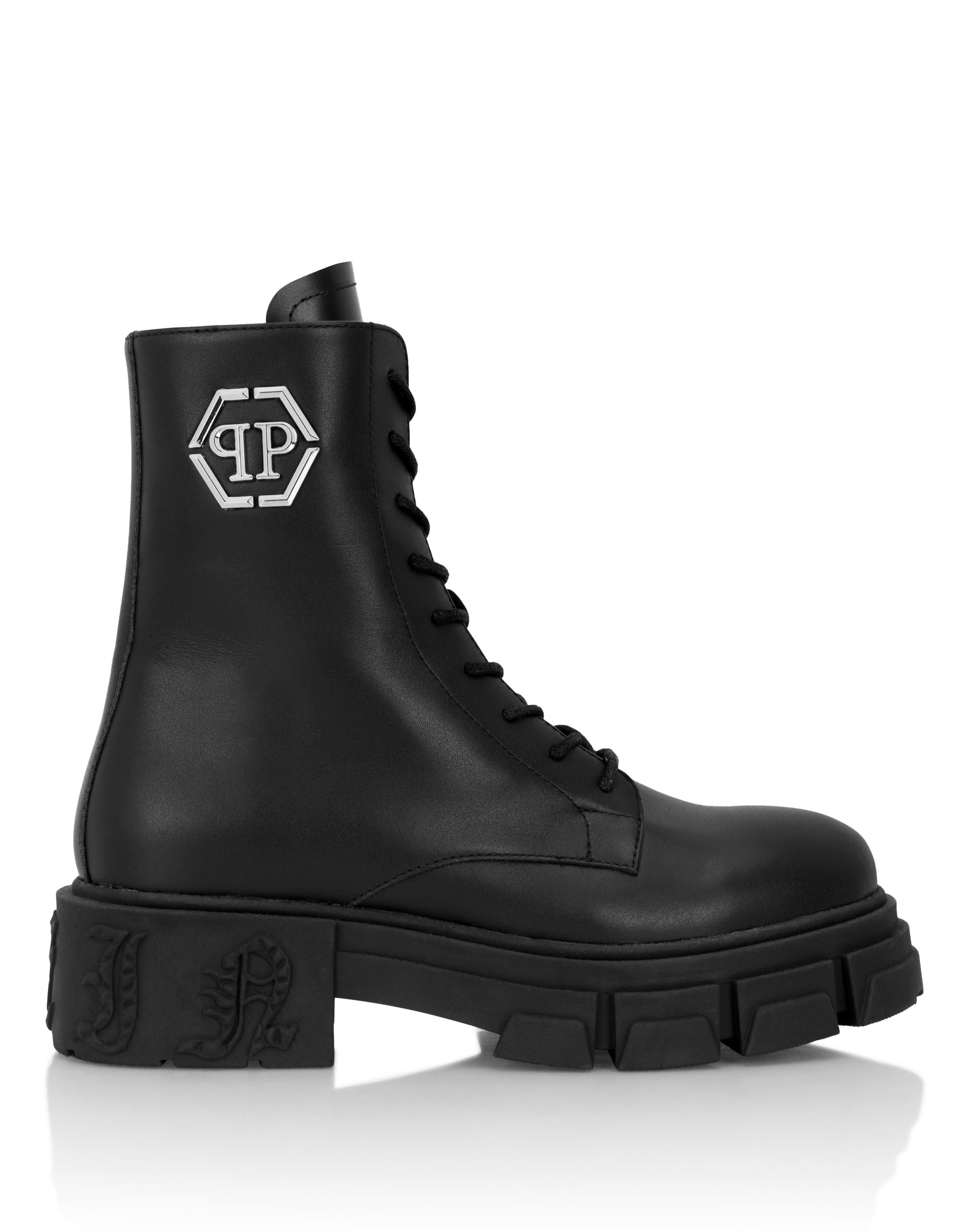 Lace-Up Boots Gothic Plein Unisex, Alternate, color, black