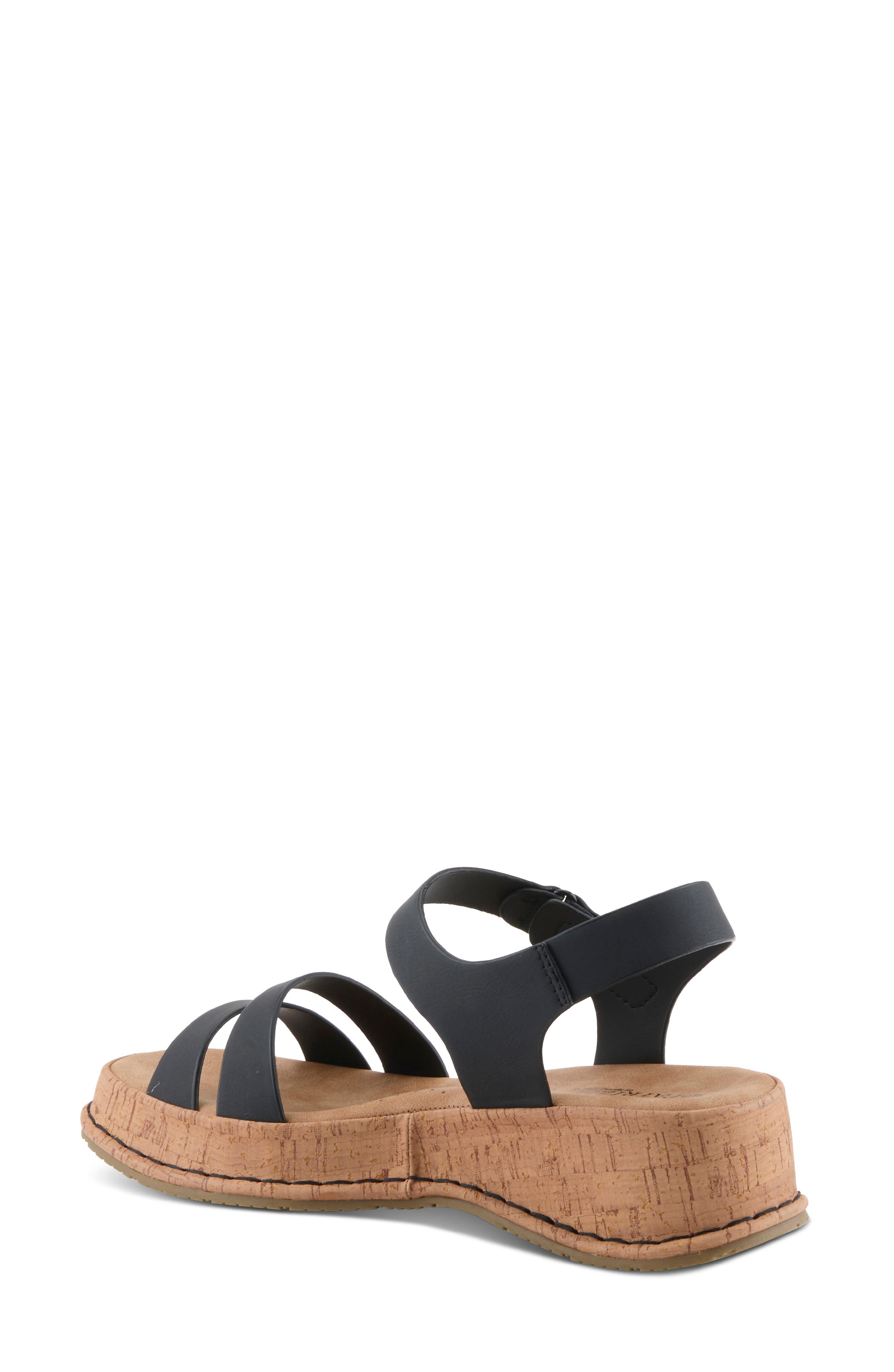 Moniece Platform Wedge Sandal, Alternate, color, BLACK
