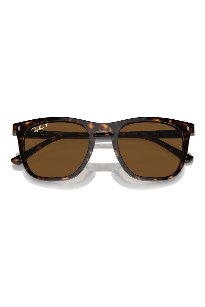 53mm Polarized Square Sunglasses, Alternate, color, HAVANA