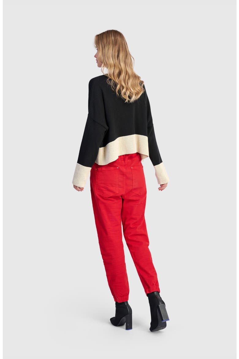 Vista Block Sweater, Alternate, color, Black/cream