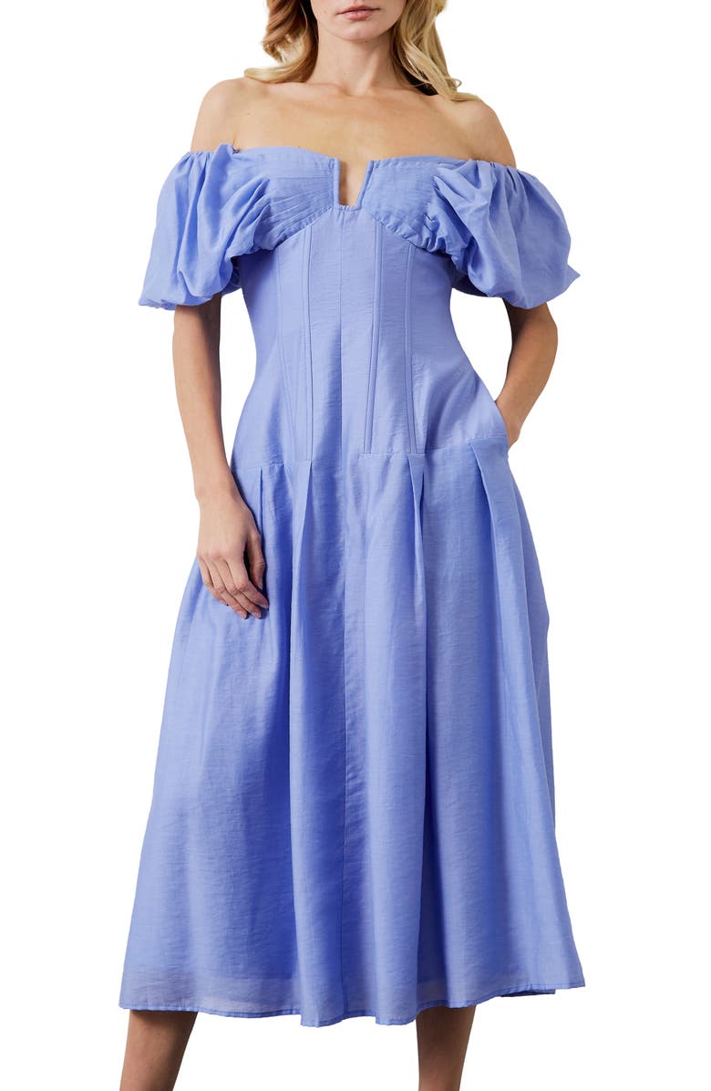 CIEBON Lottie Puff Sleeve Off the Shoulder Dress, Alternate, color, 