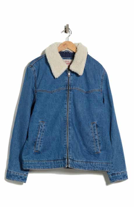 Western Faux Shearling Lined Denim Jacket