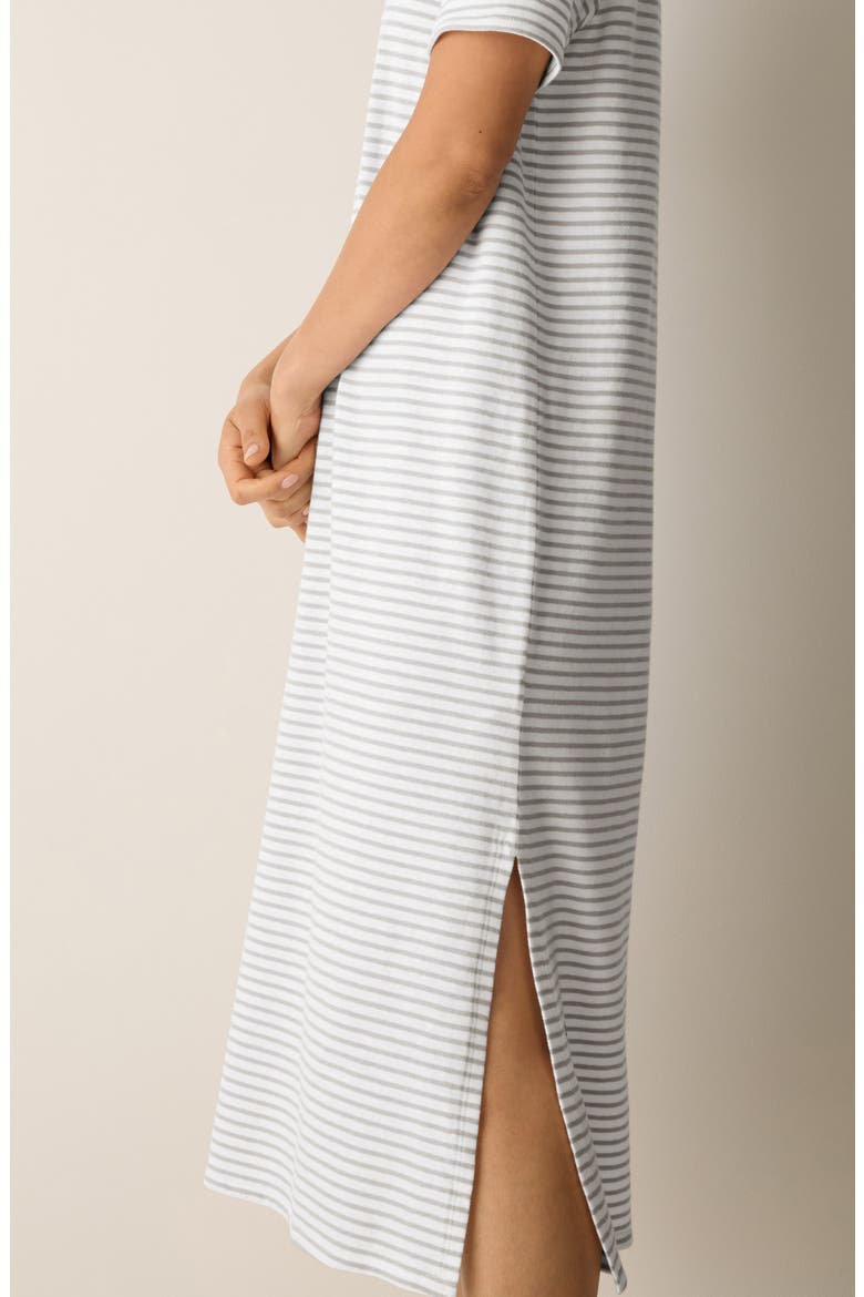 Stripe T-Shirt Midi Dress, Alternate, color, CHALK