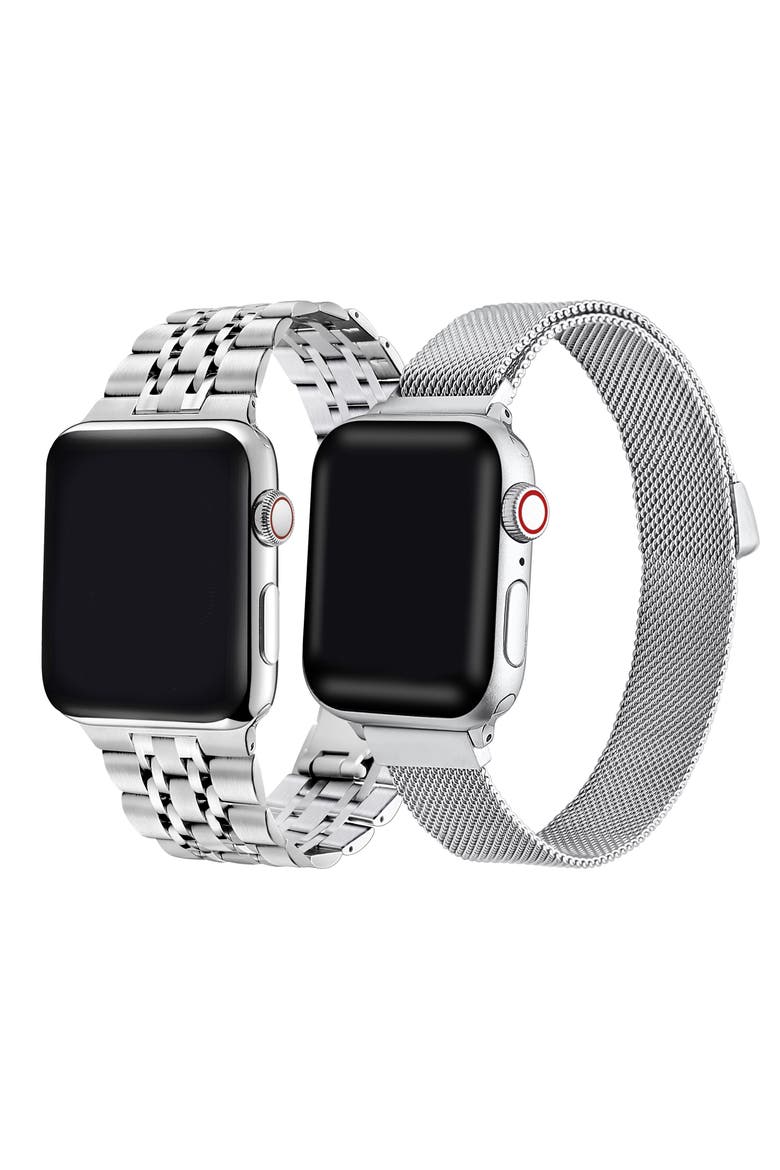 2-Pack Stainless Steel Apple Watch® Watchbands, Alternate, color, SILVER / SILVER