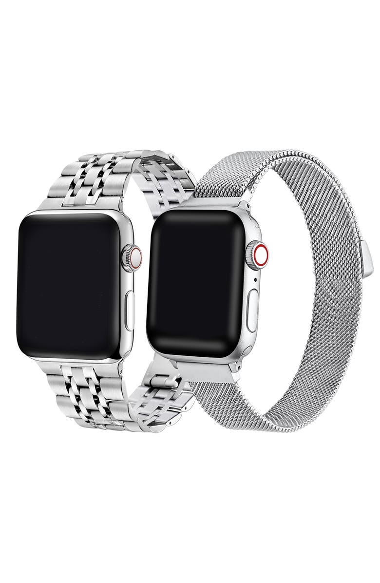 The Posh Tech 2-Pack Stainless Steel Apple Watch<sup>®</sup> Watchbands, Alternate, color,