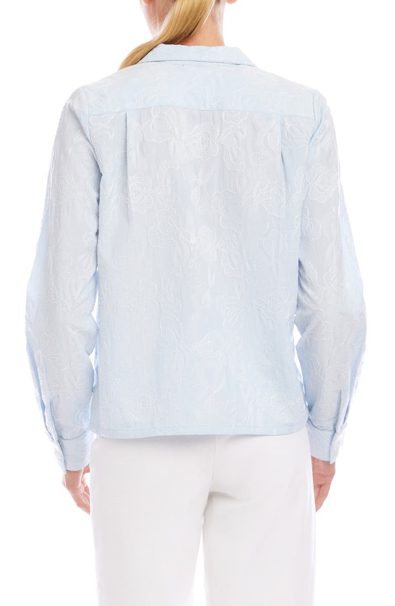 Karen Kane Embellished Button-Up Shirt, Alternate, color, Light Blue
