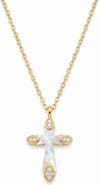 ARGENTO VIVO Mother of Pearl Cross Pendant Necklace