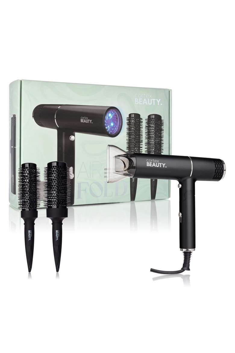 Airfold Ionic Foldable Dryer + 2-Piece Blowout Brush Set $249.99 Value, Alternate, color, BLACK