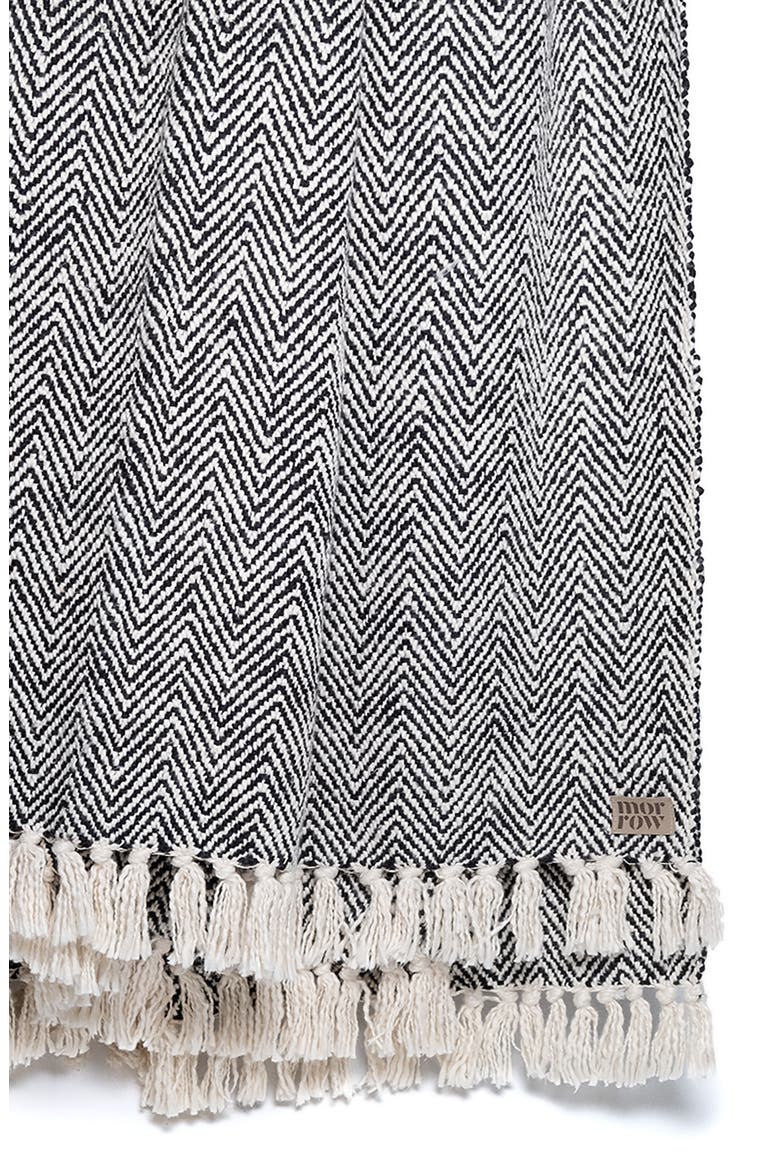 Elio Cotton Throw Blanket, Alternate, color, NATURAL / BLACK