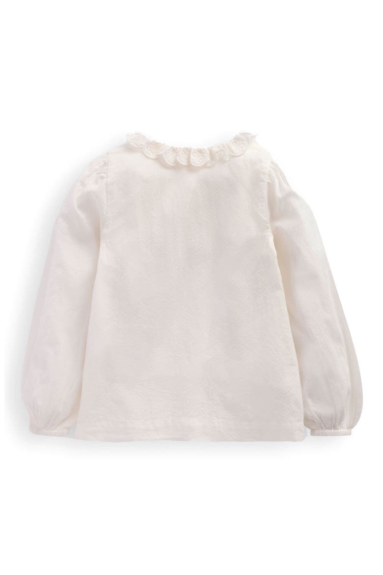 Kids' Smocked Cotton Button-Up Shirt, Alternate, color, SOFT IVORY