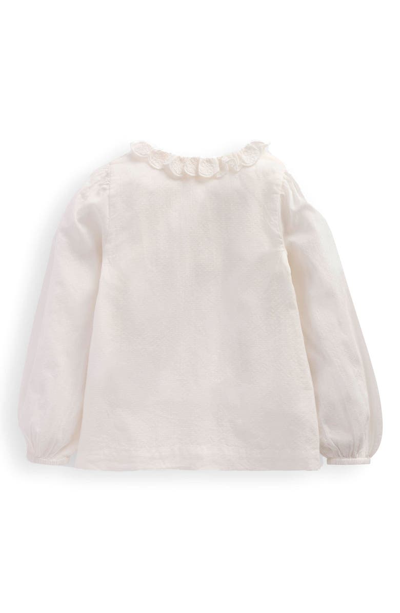 Mini Boden Kids' Smocked Cotton Button-Up Shirt, Alternate, color, Soft Ivory