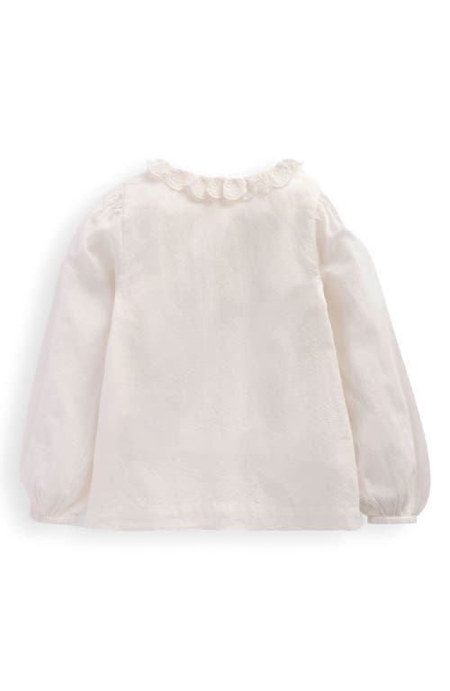 Mini Boden Kids' Smocked Cotton Button-up Shirt In Neutral