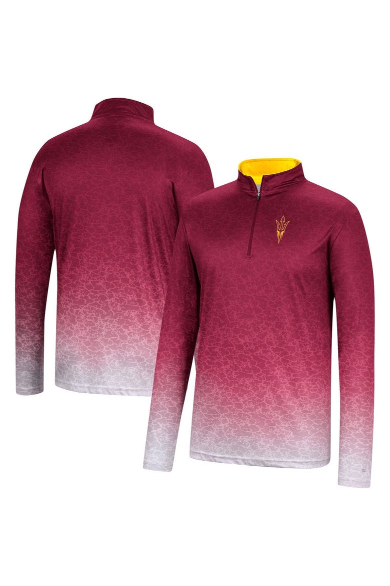 Men's Colosseum Maroon Arizona State Sun Devils Walter Quarter-Zip Windshirt, Main, color, Maroon