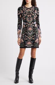 FARM Rio Marvelous Garden Knit Long Sleeve Dress