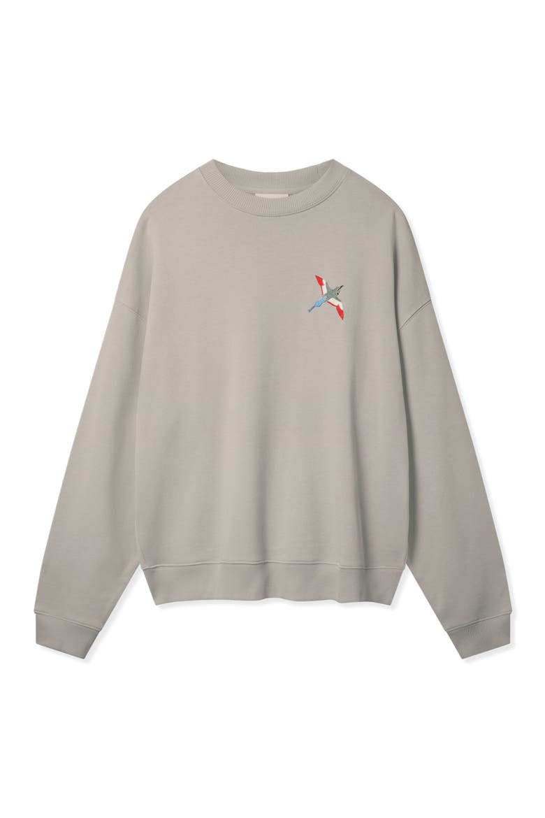 Micro Bee Bird Sweatshirt, Alternate, color, Stone