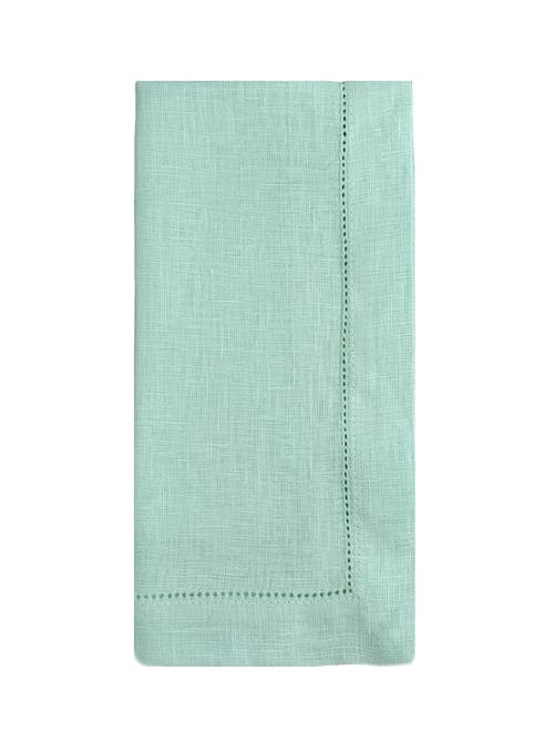 Anaya Linen Hemstitch Napkin Set In Blue