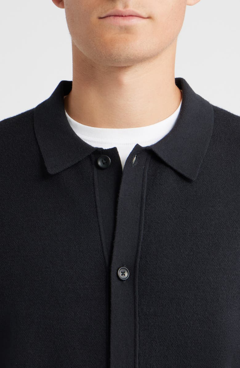 Open Edit Polo Cardigan, Alternate, color, Black Caviar