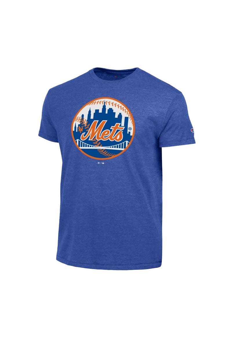 Men's Champion  Royal New York Mets Cooperstown Logo Tri-Blend T-Shirt, Alternate, color, Royal