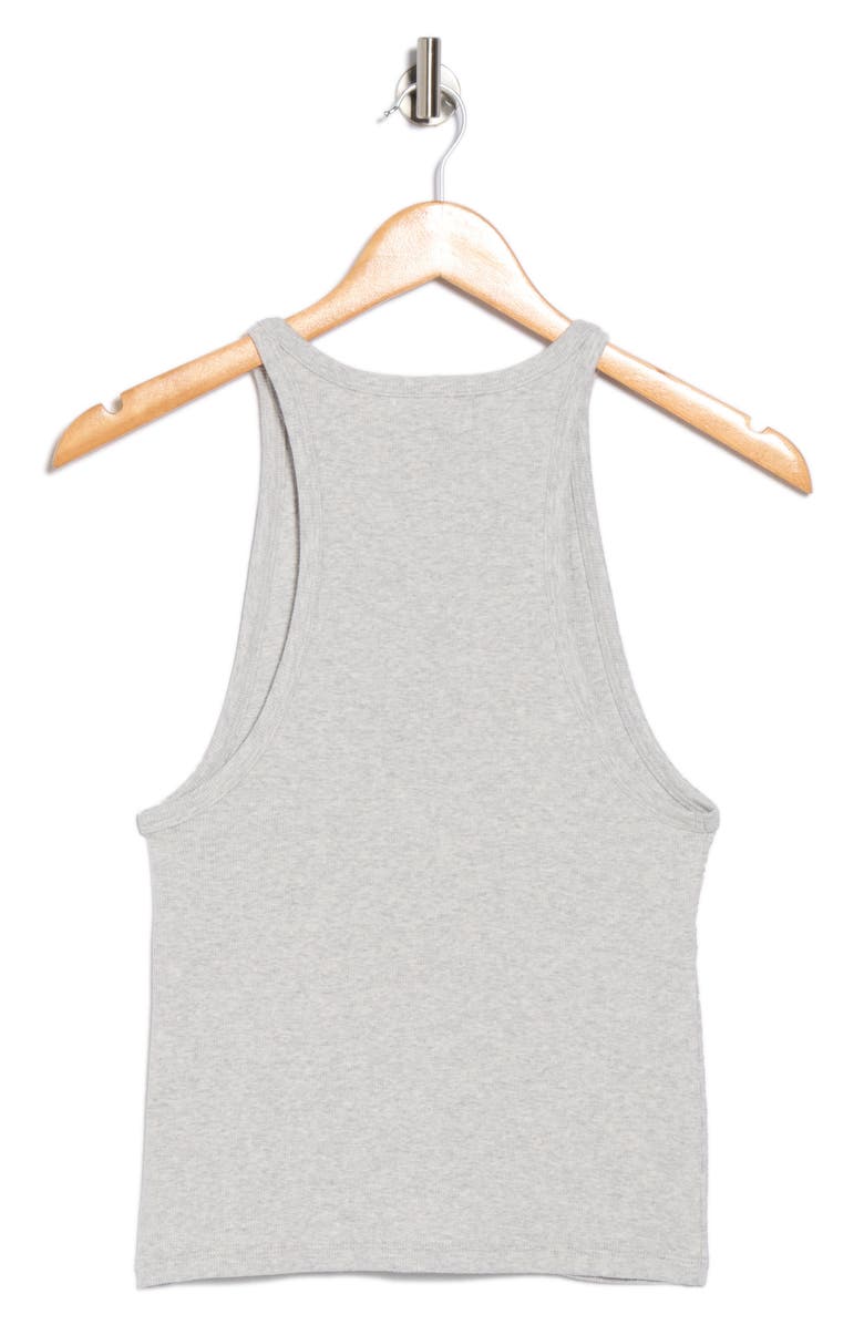 Good American Heritage Stretch Cotton Ribbed Tank, Alternate, color, Heather Grey001