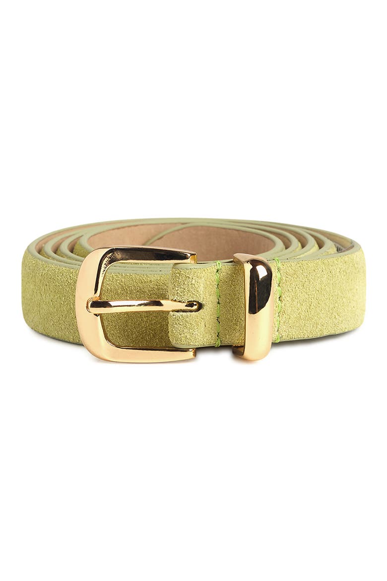 Skinny Suede Belt, Main, color, WAX YELLOW