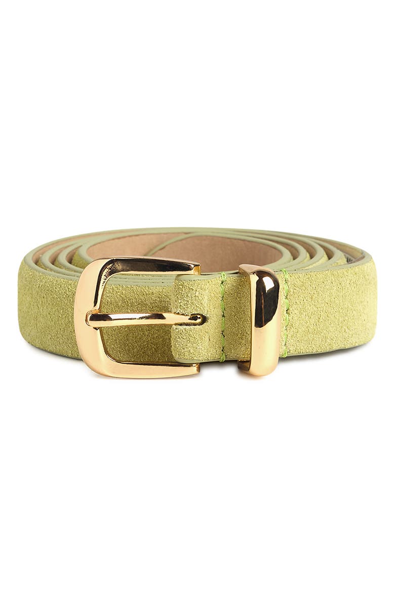 Favorite Daughter Skinny Suede Belt, Main, color, Wax Yellow
