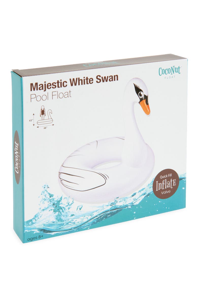 Majestic White Swan Pool Float, Main, color, WHITE