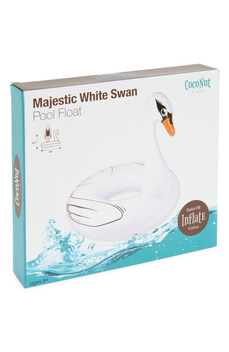Coconut Outdoor Majestic White Swan Pool Float, Main, color, White