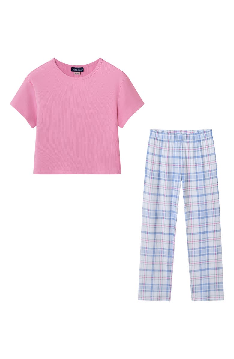Andy & Evan Kids' Two-Piece Pajamas, Main, color, Pink Green
