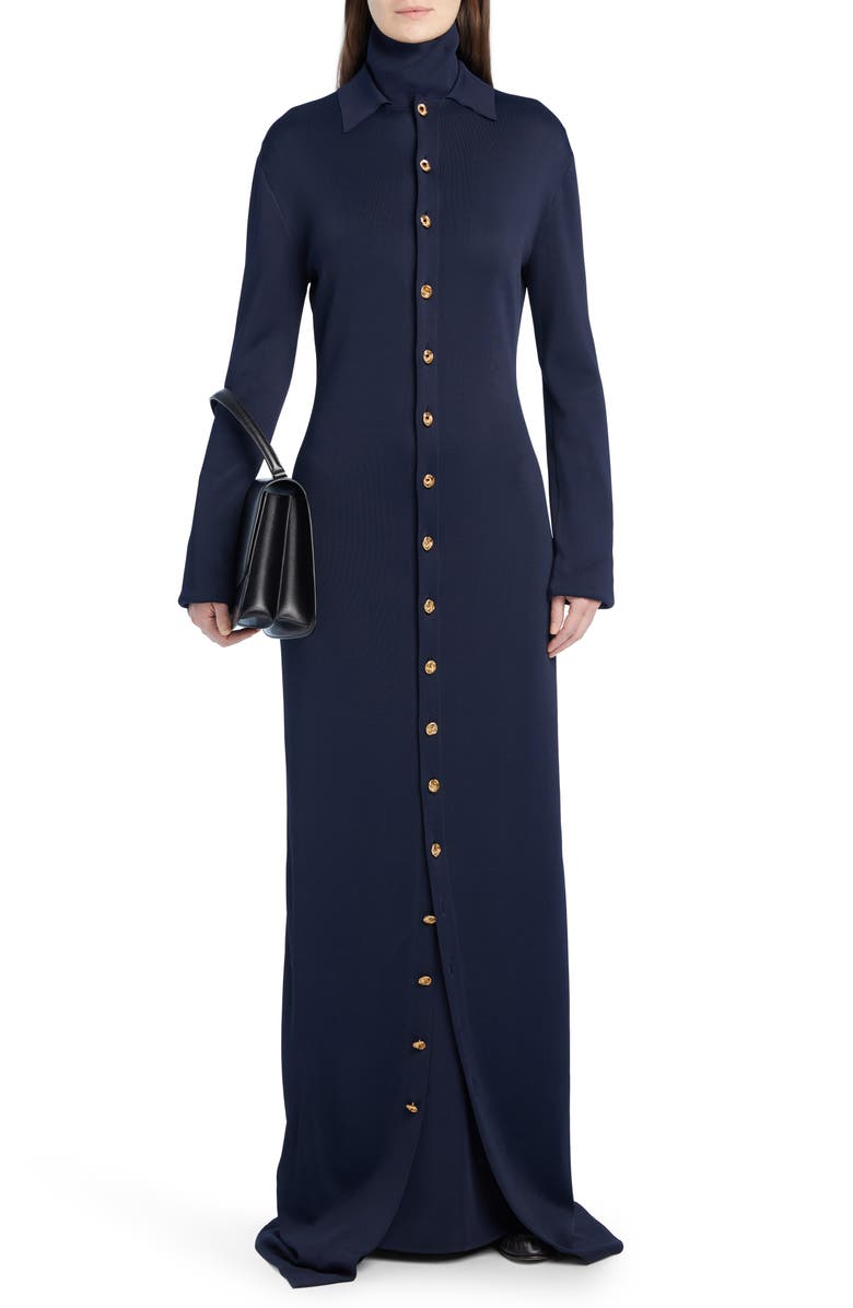 The Row Carmello Slinky Jersey Cardigan Dress, Alternate, color, 