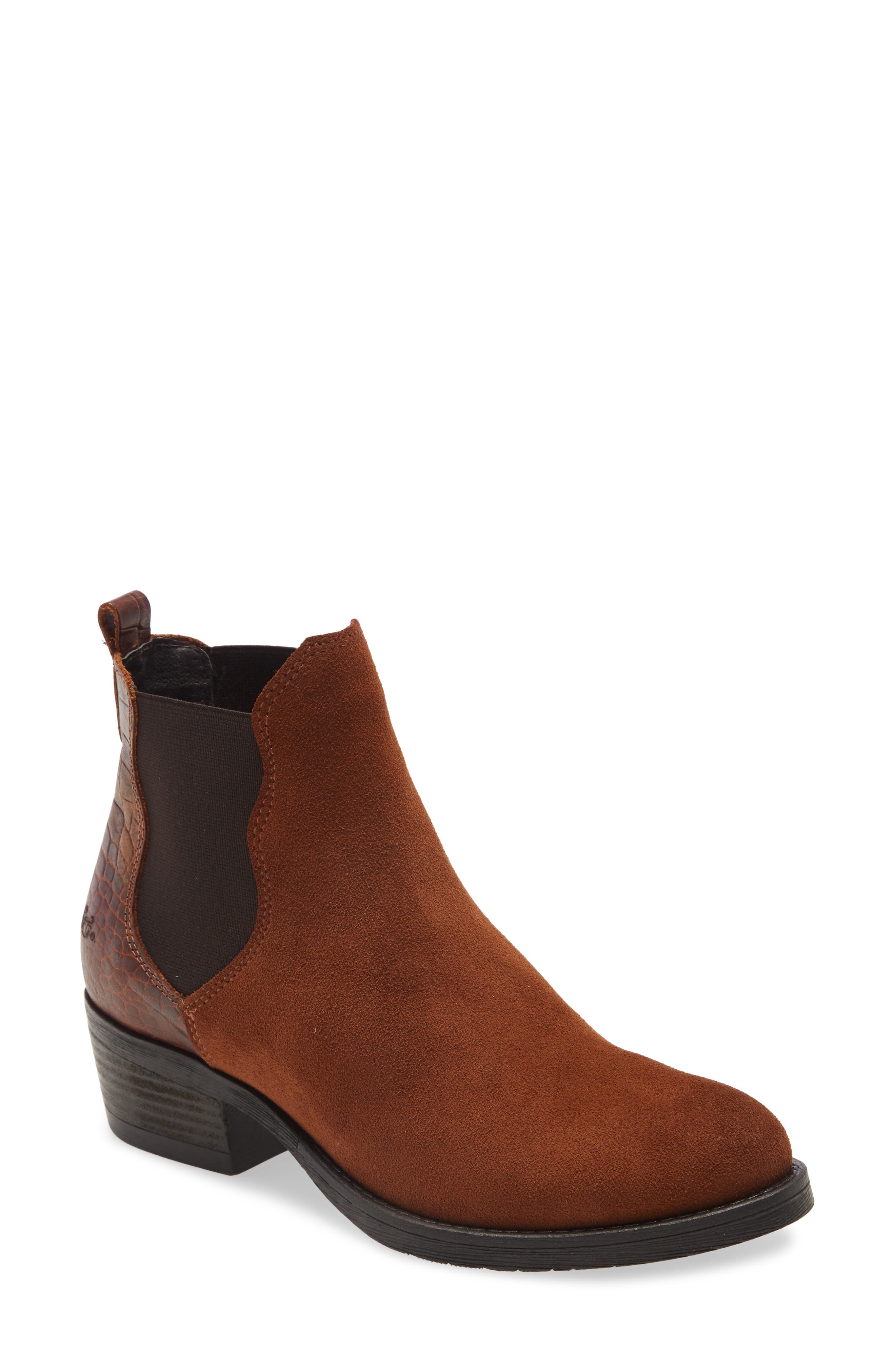 Emery Suede Waterproof Chelsea Boot, Main, color, WHISKEY SUEDE