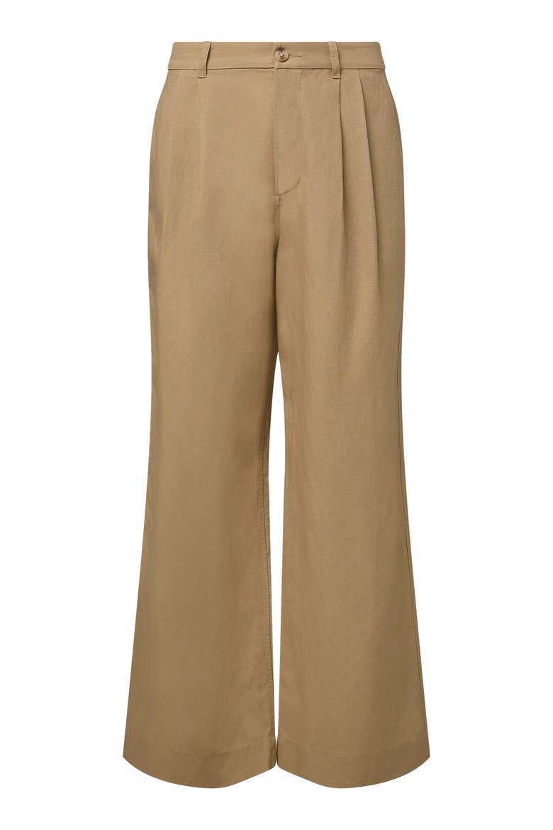 Air Linen Pleated Trouser, Alternate, color, JUTE