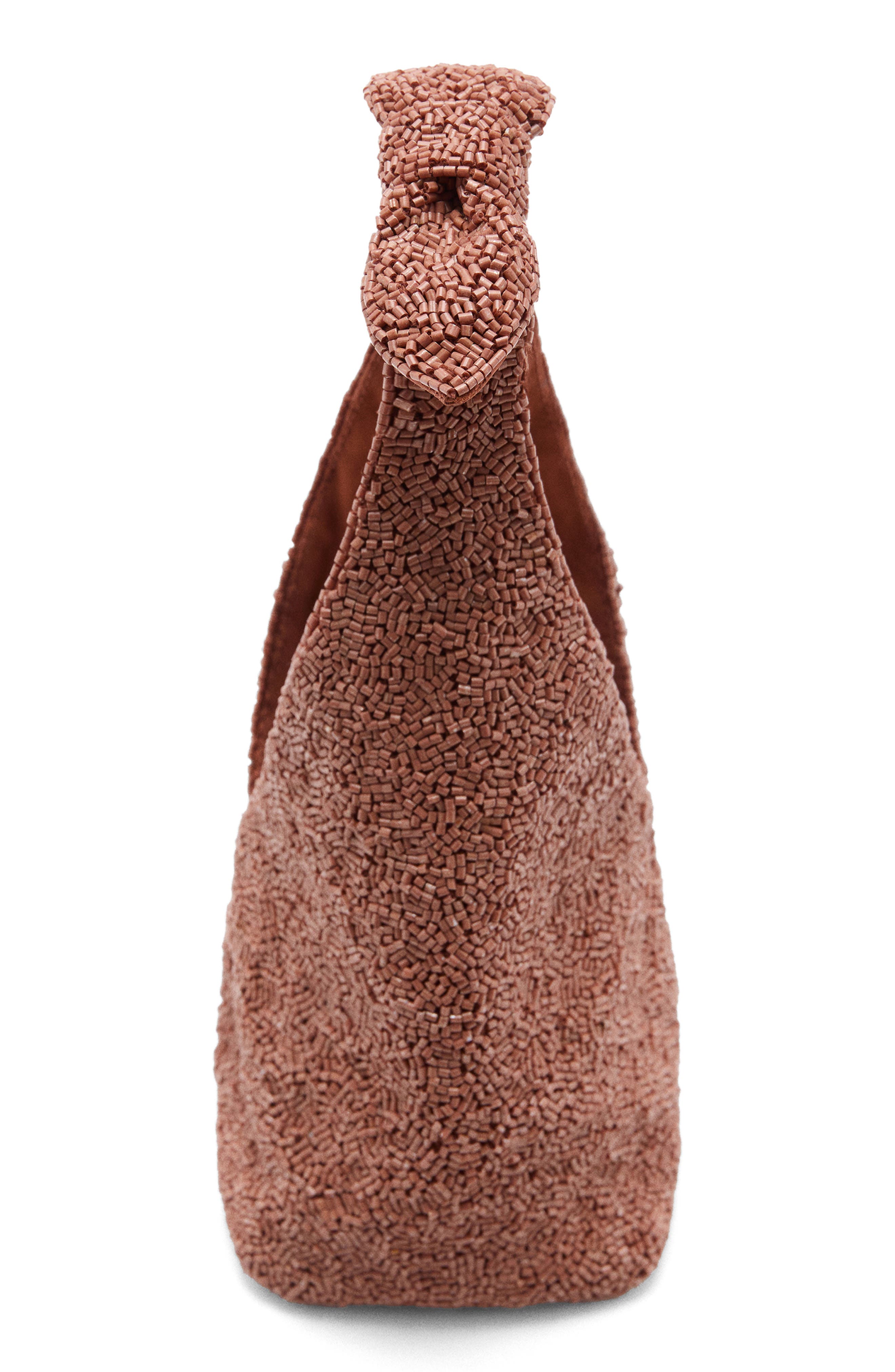 Micro Beaded Handbag, Alternate, color, CORAL RED