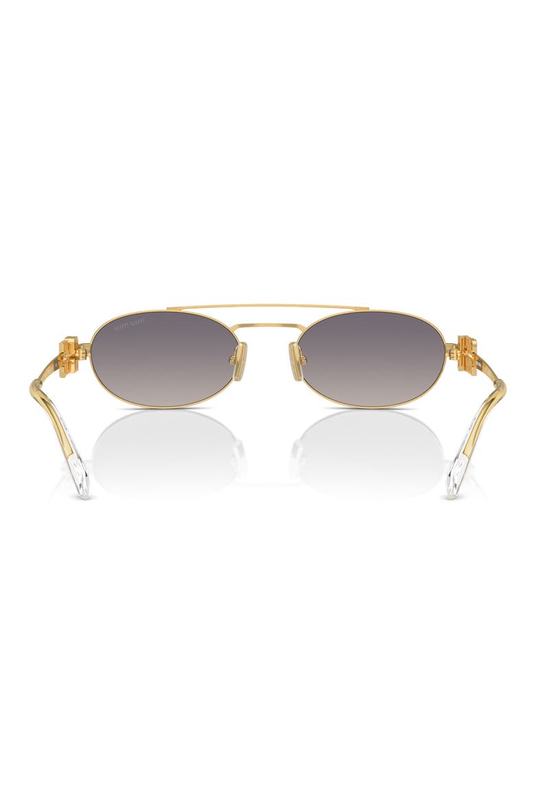 53mm Oval Sunglasses, Alternate, color, GOLD / BLUE MIRROR SILVER