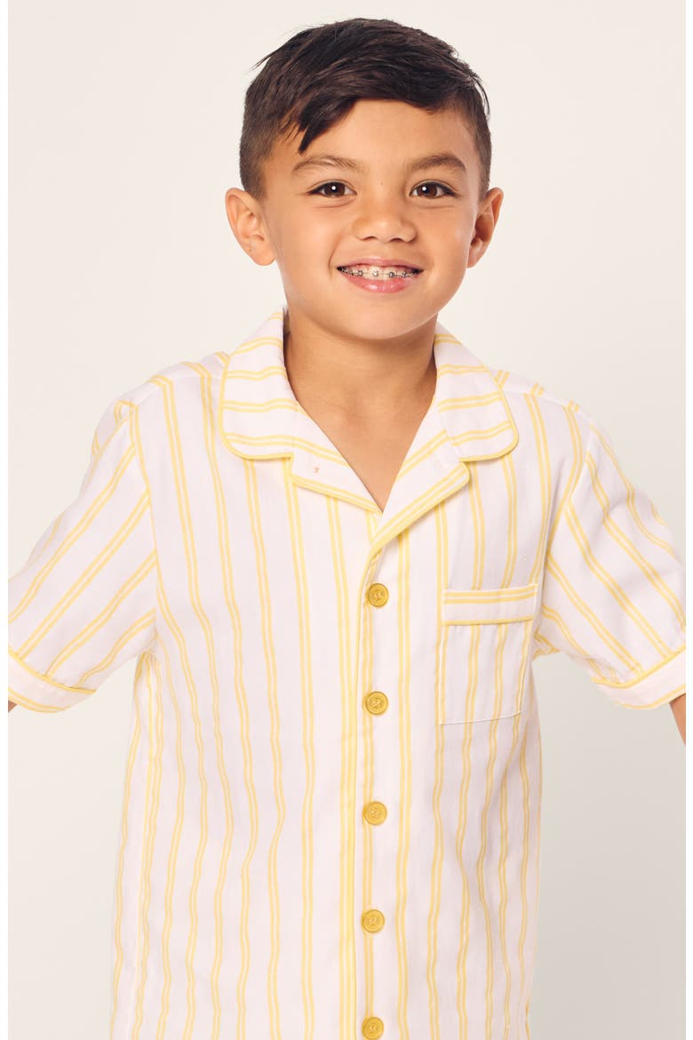 Sunny Stripe Two-Piece Short Pajamas, Alternate, color, YELLOW