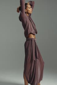 H&M Draped tie-belt pants