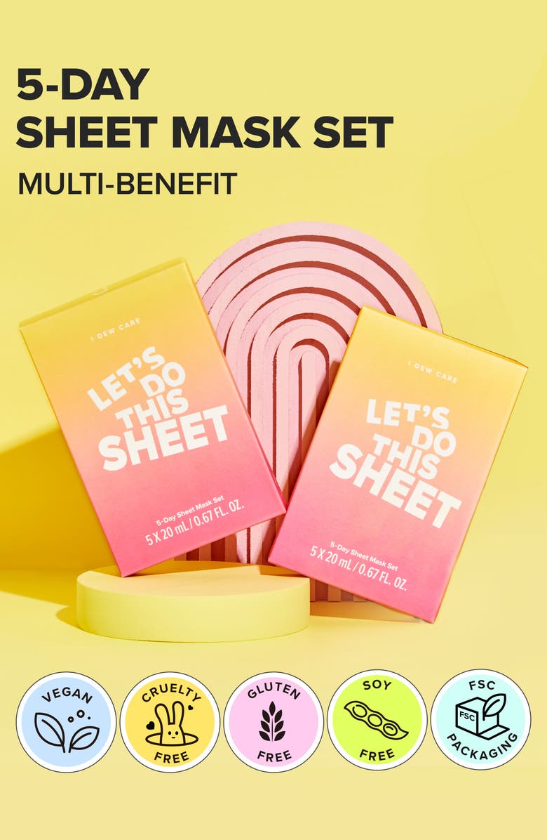I DEW CARE Let's Do This 5-Day Assorted Sheet Mask Set, Alternate, color,