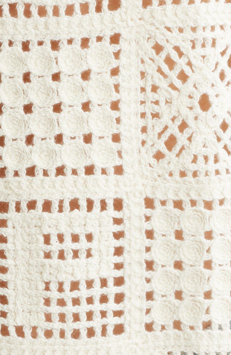 Percival Groundsman Cotton Crochet Camp Shirt, Alternate, color, Ecru