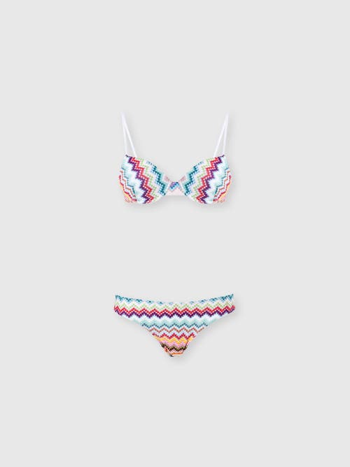 Missoni Balcony Bikini In Lamé Viscose With Zigzag Pixel-effect Pattern in Multicoloured at Nordstrom, Size 40