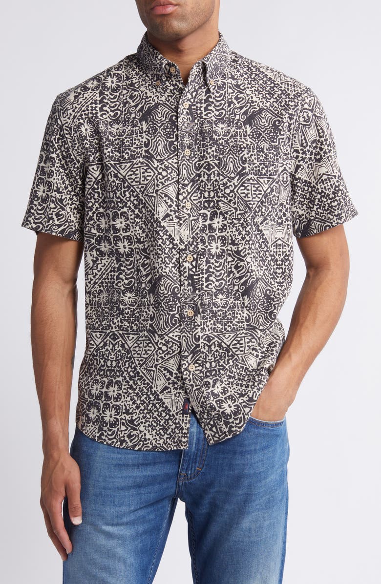 Faherty Breeze Short Sleeve Button-Down Shirt, Main, color, 